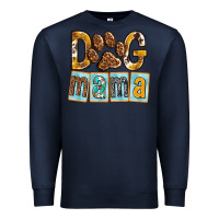 Navy Dog Mama with Paw Premium Sweatshirt - texasbilliewilder