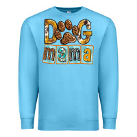 Ocean Blue Dog Mama with Paw Premium Sweatshirt - texasbilliewilder