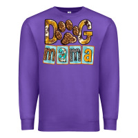 Purple Dog Mama with Paw Premium Sweatshirt - texasbilliewilder