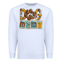 White Dog Mama with Paw Premium Sweatshirt - texasbilliewilder