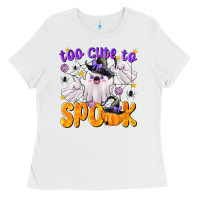 White Too Cute To Spook Ladies Tee - texasbilliewilder
