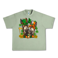 Oil Green st patricks donkeys with  shamrocks Urban Heavy Tee - AdoDesignShop