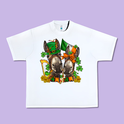 St Patricks Donkeys With  Shamrocks Urban Heavy Tee Designed By Adodesignshop
