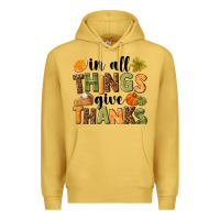 Antique Gold In all things give thanks Premium Hoodie - NancyCooperArtShop