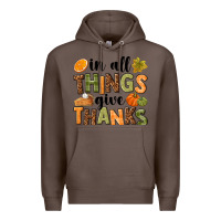 Coffee In all things give thanks Premium Hoodie - NancyCooperArtShop
