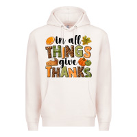 Pale Pink In all things give thanks Premium Hoodie - NancyCooperArtShop