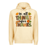 Pina Colada In all things give thanks Premium Hoodie - NancyCooperArtShop