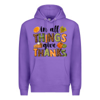 Purple In all things give thanks Premium Hoodie - NancyCooperArtShop