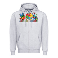 Heather Grey accept love understand Zipper Hoodie - LillyAllenDesigns