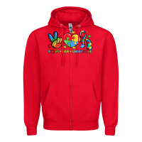 Red accept love understand Zipper Hoodie - LillyAllenDesigns