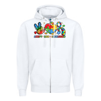 White accept love understand Zipper Hoodie - LillyAllenDesigns