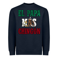 Navy El Papa Mas Chingon Mexican Flag Heavyweight Sweatshirt - Jasminsmagicworld