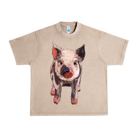 French Oak pig Urban Heavy Tee - BarkalooDesign