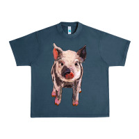 Midnight Navy pig Urban Heavy Tee - BarkalooDesign