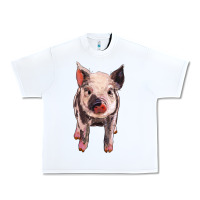 White pig Urban Heavy Tee - BarkalooDesign