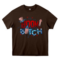 Chocolate Brown boom bitch 4th of july Heavy Core Tee - BarkalooDesign