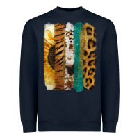 Navy Leopard Sunflower Brush Strokes Heavyweight Sweatshirt - Jasminsmagicworld