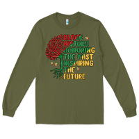 Army Green black history honoring the past inspiring the futu Long Sleeve Tee - MaliasSmallBusiness