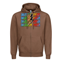 Chestnut autism mom lightning bolt Zipper Hoodie - LillyAllenDesigns