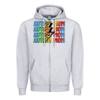 Heather Grey autism mom lightning bolt Zipper Hoodie - LillyAllenDesigns