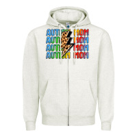 Oatmeal Heather autism mom lightning bolt Zipper Hoodie - LillyAllenDesigns