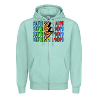 Seafoam autism mom lightning bolt Zipper Hoodie - LillyAllenDesigns