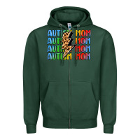 Sports Green autism mom lightning bolt Zipper Hoodie - LillyAllenDesigns