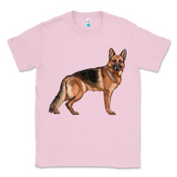 Bubblegum Pink German Shepherd Dog Illustrations Classic Tee - LillyAllenDesigns