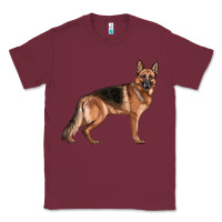 Burgundy German Shepherd Dog Illustrations Classic Tee - LillyAllenDesigns