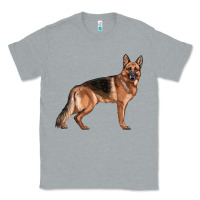 Heather Grey German Shepherd Dog Illustrations Classic Tee - LillyAllenDesigns