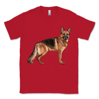 Red German Shepherd Dog Illustrations Classic Tee - LillyAllenDesigns