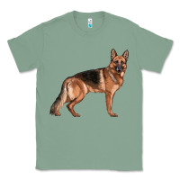 Sage German Shepherd Dog Illustrations Classic Tee - LillyAllenDesigns