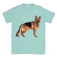 Seafoam German Shepherd Dog Illustrations Classic Tee - LillyAllenDesigns