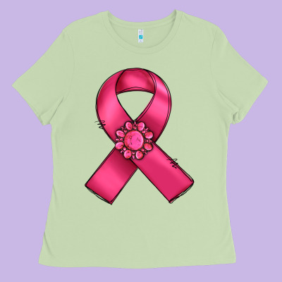 Breast Cancer Awareness Ribbon Ladies Tee Designed By Ranaportraitstore