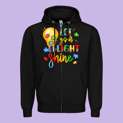 Let Your Light Shine Zipper Hoodie Designed By Lillyallendesigns