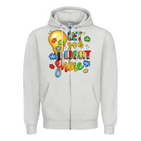 Dove Grey let your light shine Zipper Hoodie - LillyAllenDesigns
