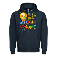 Navy let your light shine Zipper Hoodie - LillyAllenDesigns