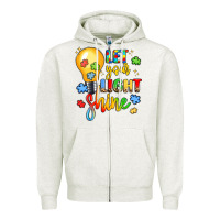 Oatmeal Heather let your light shine Zipper Hoodie - LillyAllenDesigns