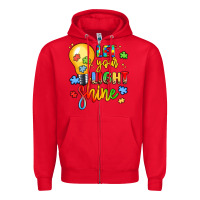 Red let your light shine Zipper Hoodie - LillyAllenDesigns