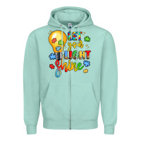 Seafoam let your light shine Zipper Hoodie - LillyAllenDesigns