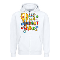 White let your light shine Zipper Hoodie - LillyAllenDesigns