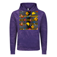Cloud Purple construction signs seamless pattern Vintage Hoodie - BundleAndBundleShop