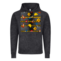 Vintage Black construction signs seamless pattern Vintage Hoodie - BundleAndBundleShop