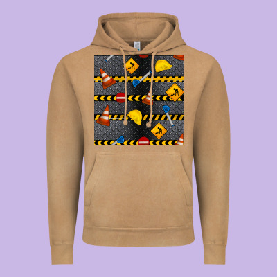 Construction Signs Seamless Pattern Vintage Hoodie Designed By Bundleandbundleshop