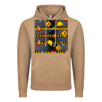 Vintage Coffee construction signs seamless pattern Vintage Hoodie - BundleAndBundleShop