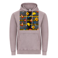 Vintage Zinc construction signs seamless pattern Vintage Hoodie - BundleAndBundleShop