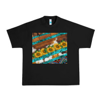 Black western aztec sunflowers turquoise cowhide Urban Heavy Tee - BarkalooDesign