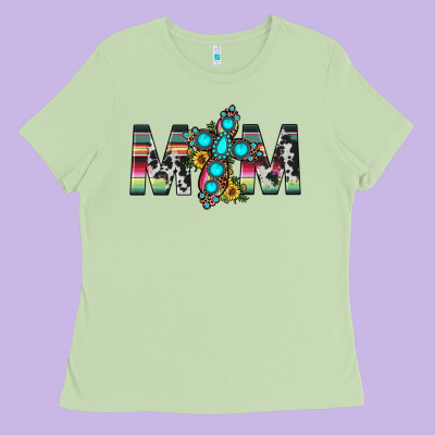 Mom Cross Ladies Tee Designed By Jahusdesignshop