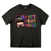 Asphalt wife mom boss messy bun Heavy Core Tee - Zillion Design Studio