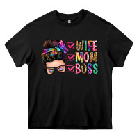 Black wife mom boss messy bun Heavy Core Tee - Zillion Design Studio